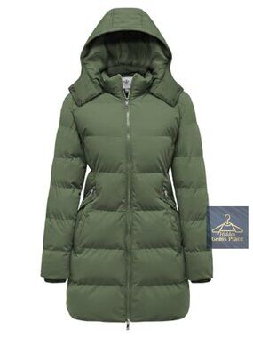 Women's Warm Thickened Puffer Parka Jacket Hooded Winter Coat